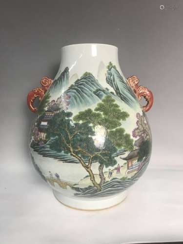 Qianlong Mark, A Famille Rose Vase
