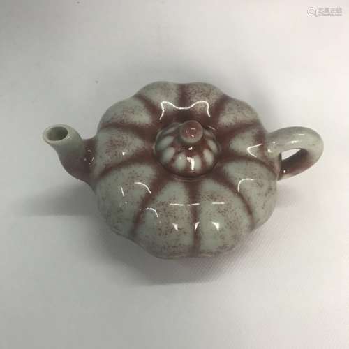 Qianlong Mark, A Red Glaze Teapot