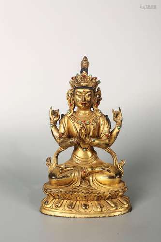 A Gilt Bronze Buddha Statue