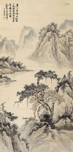 沈本千b.1903 山水 立轴 设色纸本