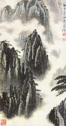 孙克纲（b.1923） 山水 镜框 设色纸本