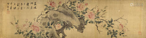 胡铁梅（1848～1899） 花卉 镜框 设色绢本