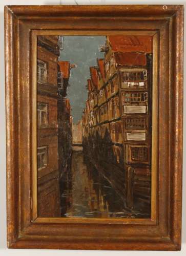 Old-Hamburg. Painting by Heinz Goot