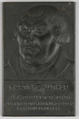 Cast Iron. Relief portrait of Luther. Badge of 1933