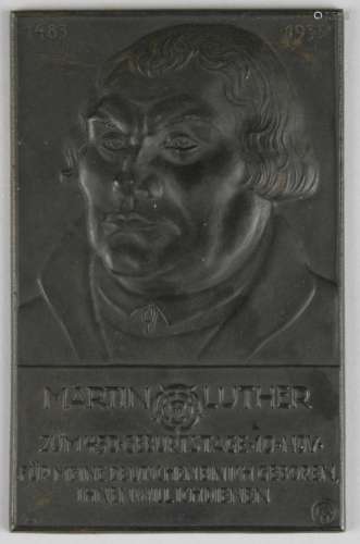 Cast Iron. Relief portrait of Luther. Badge of 1933