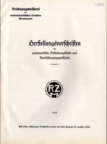 RZM. Herstellungsvorschriften für parteiamtliche