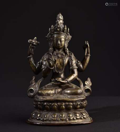 Prajnaparamita. Old Tibetan or Chinese Buddha sculpture.