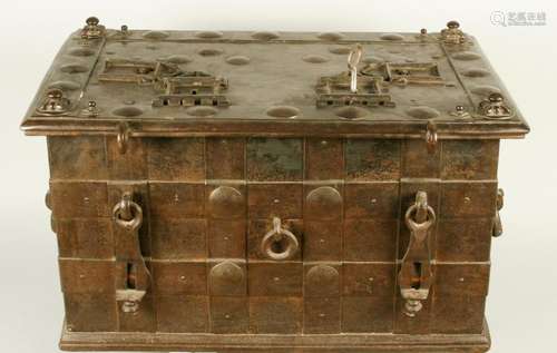 Heavy regimental cashbox. 18th century.