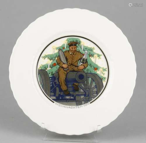 Christmas 1917. Colored display plate of the porcelain manufactory KPM Berlin