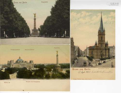 Berlin, Rostock, Breslau u.a. um 1900. Postkartenalbum