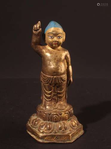 Siddhartha Gautama. Fine, old Tibetan or Chinese Buddhist statue.