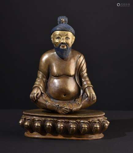 Mahasiddha Kambala (Lavapa). Rare Tibetan or Chinese Buddha sculpture.