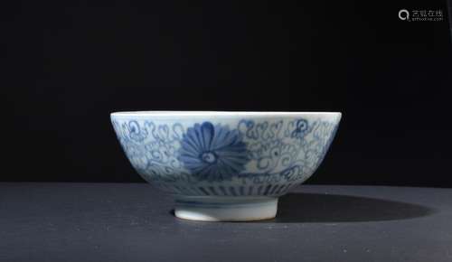 Antique Chinese porcelain bowl. Qing dynasty.