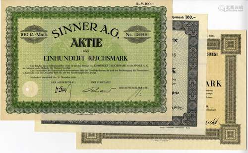 7 shares and debentures 1926 - 1942.