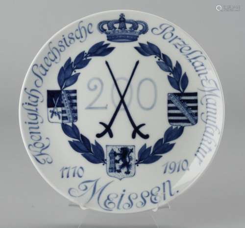 Commemorative plate of the manufactory Meissen 1910