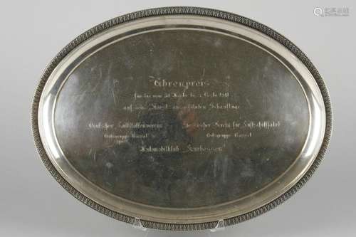 Honorary Award ... sightseeing flight. Large silver plate / tray