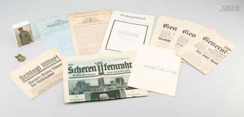 Hindenburg. Interesting collection of various documents and objects