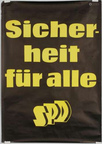 Poster / Placard - Farbiges Plakat der SPD um 1973.