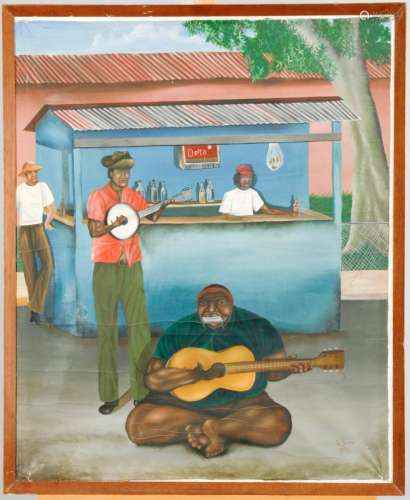 Puerto Limón. Painting, oil on canvas. Signed and dated W. Duran Limòn