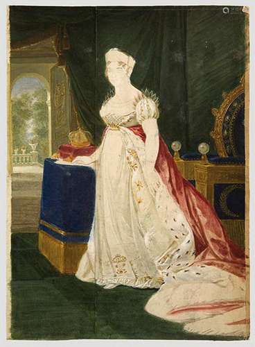 France. Marie-Louise of Austria. Portrait study after Lefèvre.