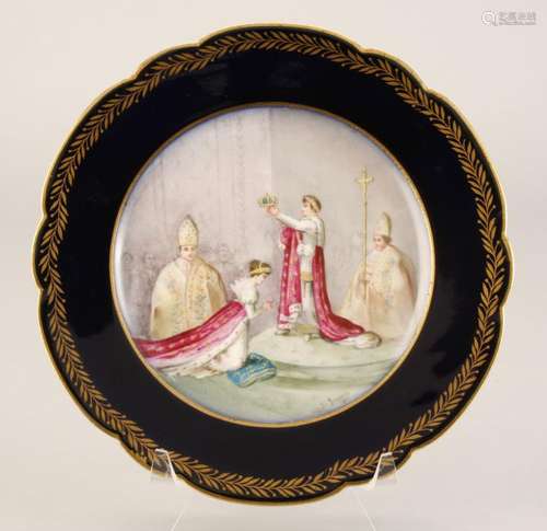 France. Splendor plates on the crowning Empress Josephine by Napoleon I. Porcelain.