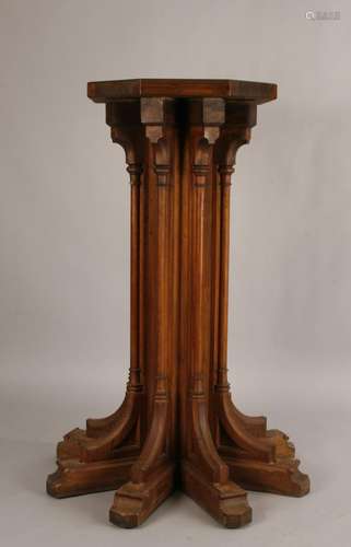 Large pulpit pedestal from a North German church. Wood, carved, around 1880.