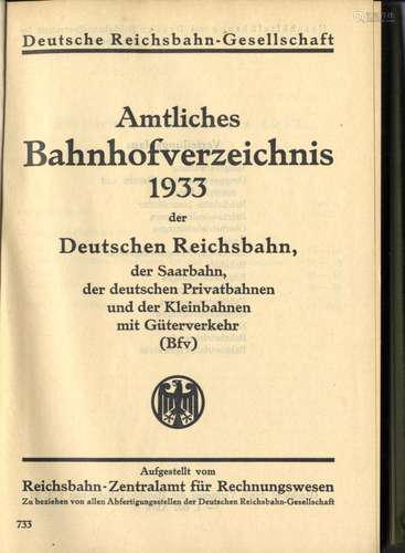 Amtliches Bahnhofsverzeichnis der Deutschen Reichsbahn 1933,