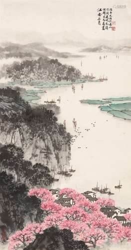 宋文治（1919～2000） 江南三月 立轴 设色纸本