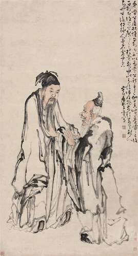 黄慎（1687～1770） 裴度故实 立轴 设色纸本