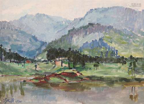 冯法祀（1914～2007） 峨嵋山之二 纸板油画