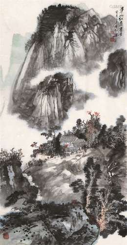 梁树年（1911～2005） 青山红叶 镜心 设色纸本