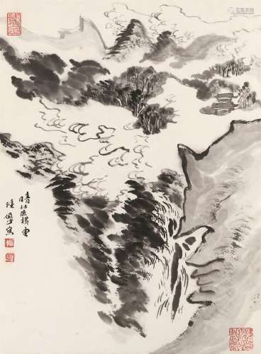 陆俨少（1909～1993） 晴麓横云图 镜心 水墨纸本