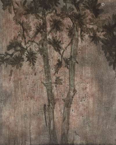 王亚彬（b.1974） 2013年作 双松 布面油画