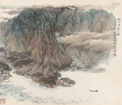 宋文治（1919～2000） 湖山清夏图 镜心 设色纸本