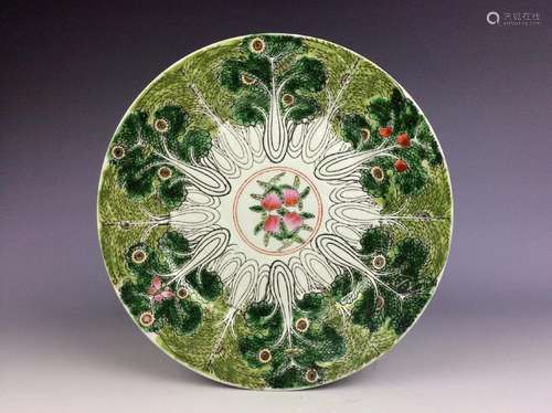 Elegant Chinese Porcelain Plate with Chinese Cabbage