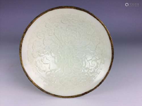 Chinese Ding kiln style bowl with peony