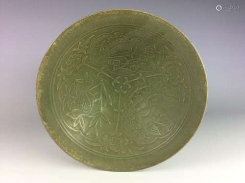 Fine  Chinese Porcelain plate, famille rose glaze,