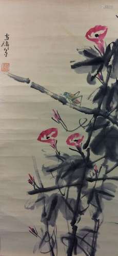 Chinese hand painted hanging scroll.