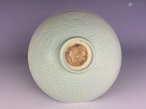 Chinese porcelain bowl, misty blue (Qingbai) glazed,