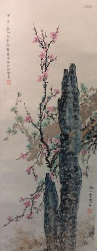 Chinese hand painted hanging scroll.