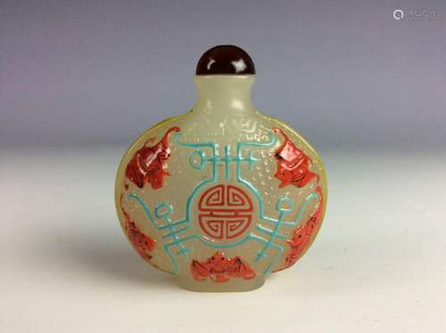 Rare Chinese multi colors glass snuff bottle