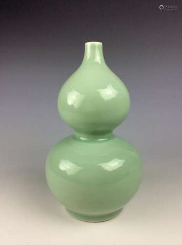 Chinese celadon porcelain double gourd bottle vase,