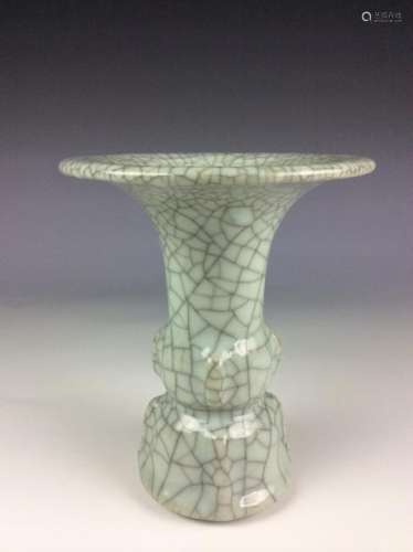 Chinese celadon crackled glaze vase with halberd