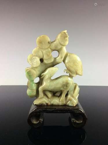 Qing Period, Vantage Chinese jadeite, carved as a deer