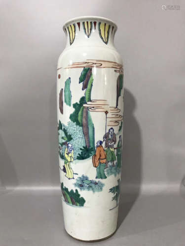 A DOUCAI MALE SUBJECTS VASE