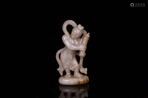 A TOTA KINGS DESIGN OLD HETIAN JADE ORNAMENT