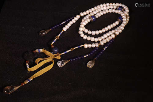 17-19TH CENTURY, A SET OF PEARL COURT BEADS, QING DYNASTY