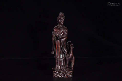 17-19TH CENTURY, AN OLD EAGLEWOOD GUANYIN DESIGN CARVING, QING DYNASTY