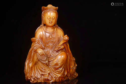 AN OLD TIANHUANG GUANYIN DESIGN ORNAMENT