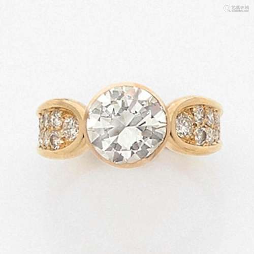 BAGUE DIAMANT SOLITAIRE A 2,10 carats diamond and gold ring.